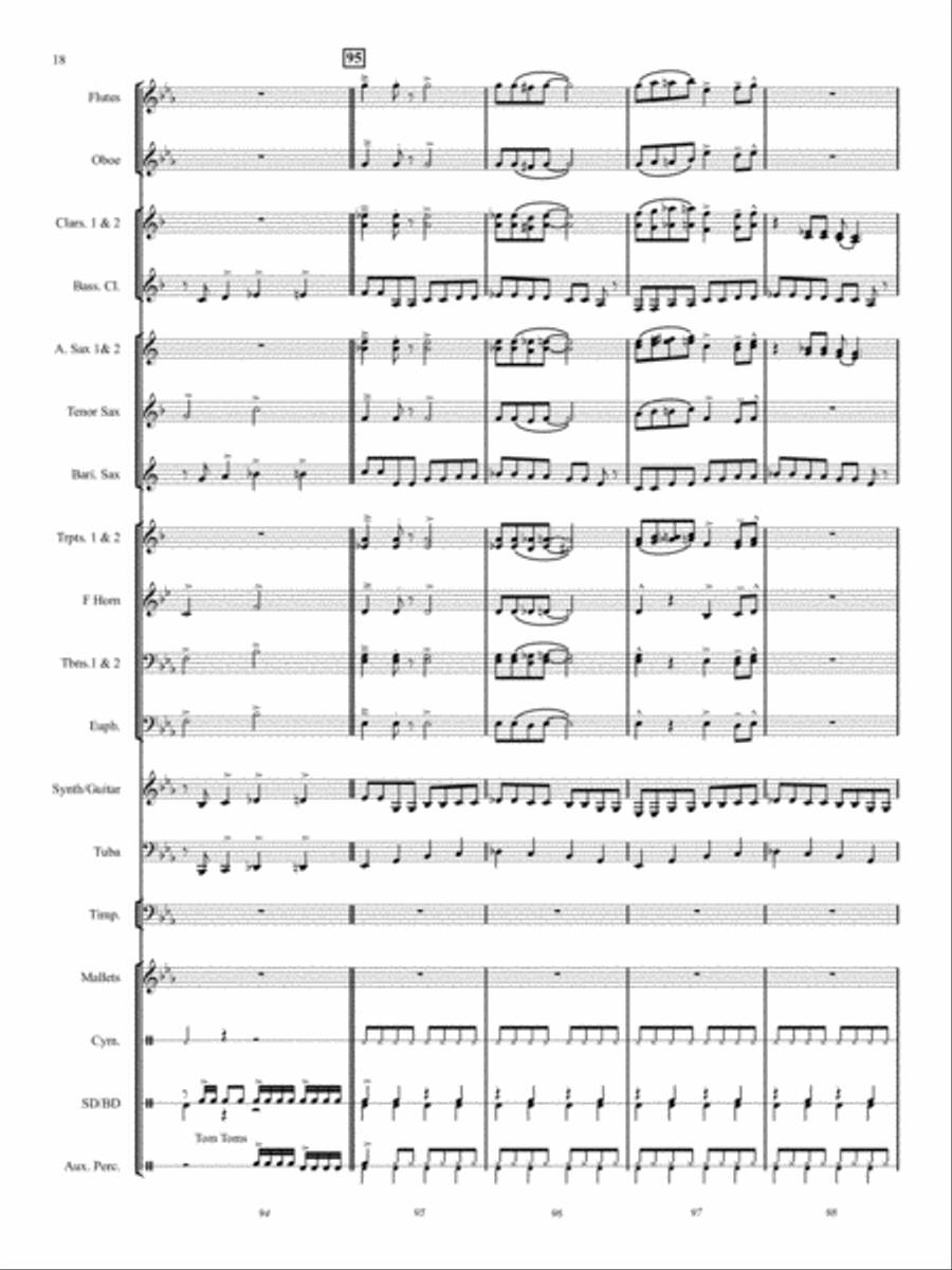 Santa Rocks The House! Santa Rocks The House! Concert Band scores gallery preview page 19
