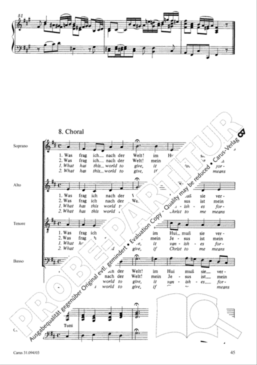 What has this world to give (Was frag ich nach der Welt) 4-Part scores gallery preview page 46