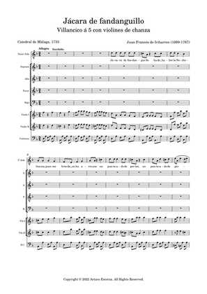 Jacara de fandanguillo - Villancico a 5 con violines de chanza - Score Only
