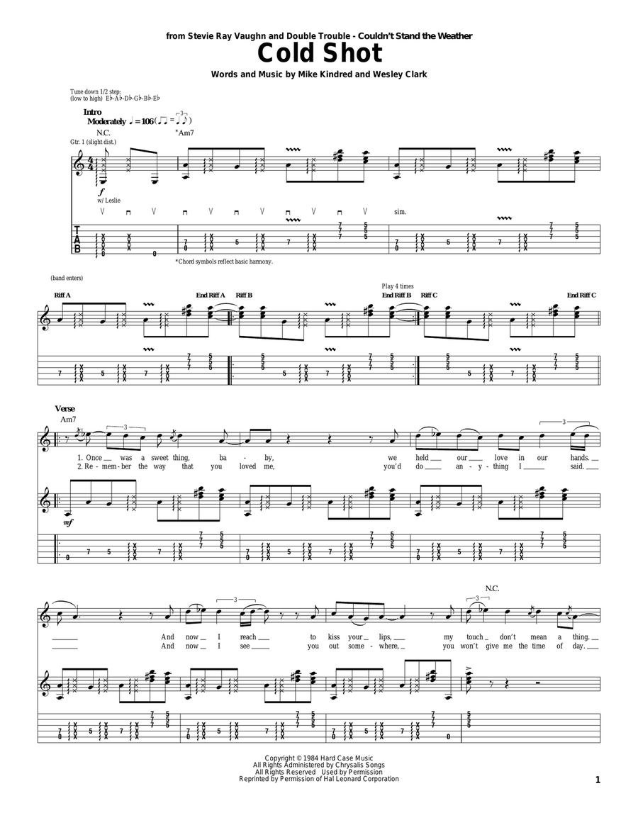 Cold Shot Acoustic Guitar scores gallery preview page 1