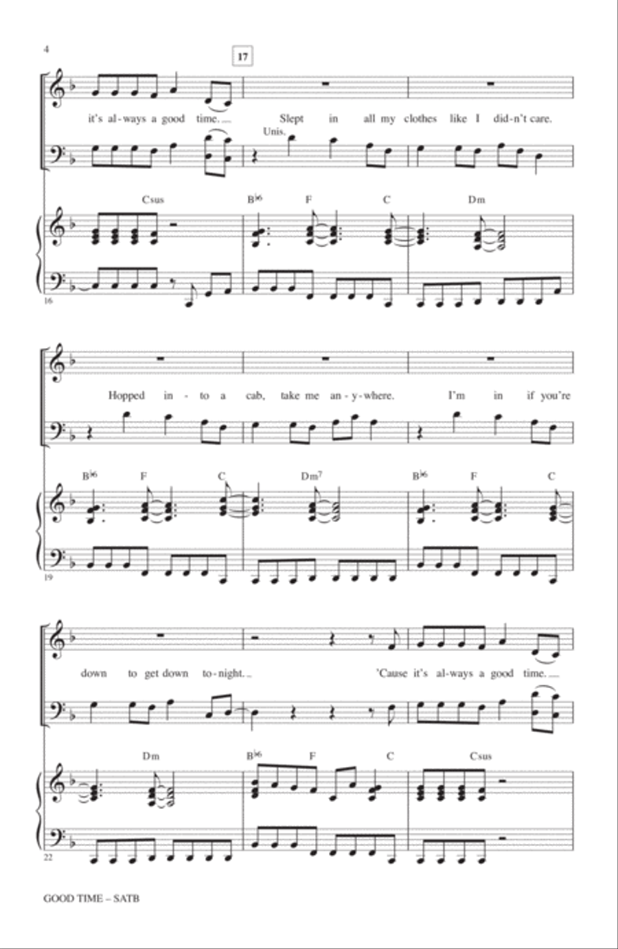 Good Time Good Time 4-Part scores gallery preview page 3