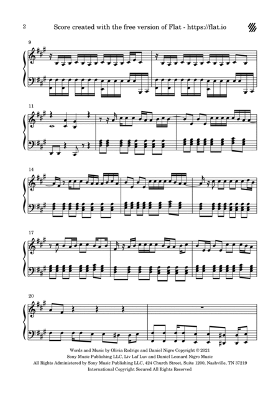 Good 4 U Piano Solo scores gallery preview page 2