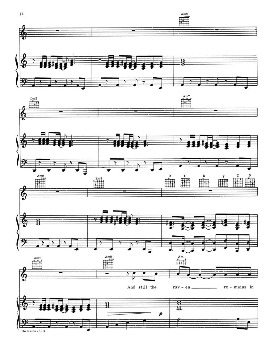 The Raven Piano, Vocal, Guitar scores gallery preview page 3