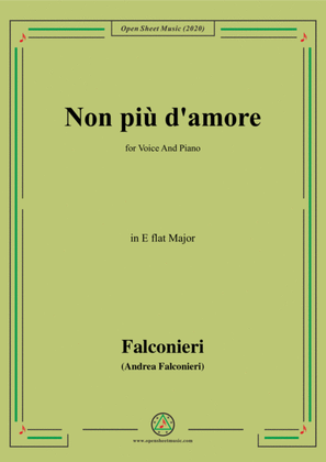 Book cover for Falconieri-Non più d'amore,in E flat Major,for Voice and Piano