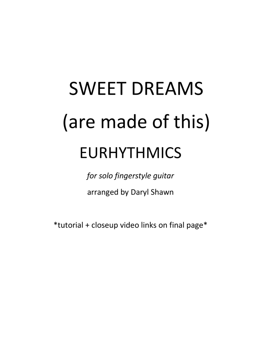 Sweet Dreams (are Made Of This) Guitar Tablature scores gallery preview page 1