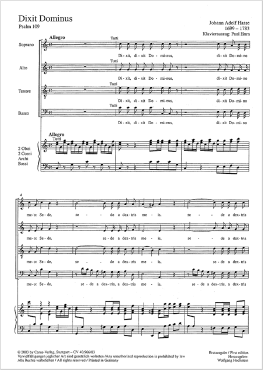 Dixit Dominus (The Lord said unto my Lord) 4-Part scores gallery preview page 2
