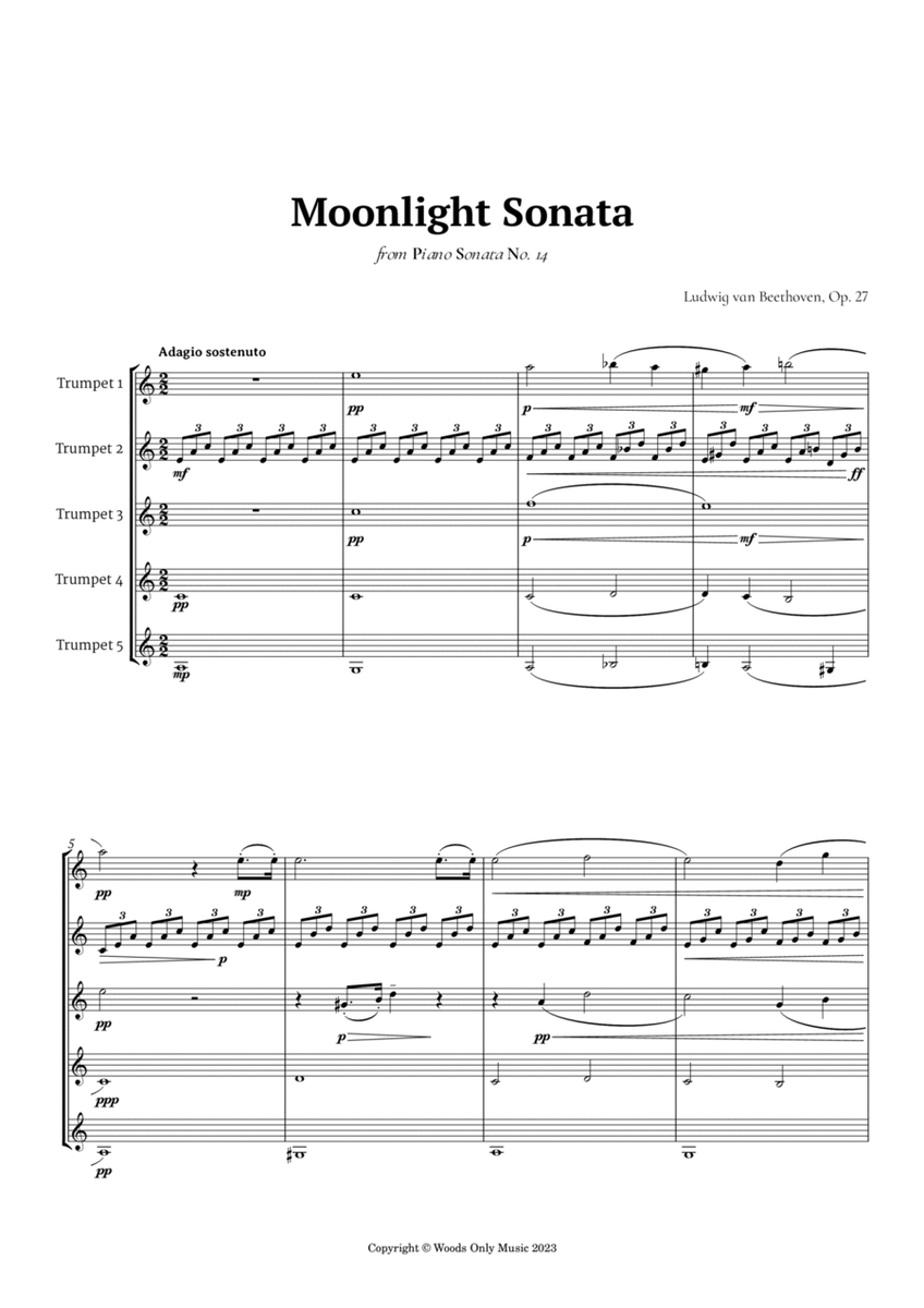 Moonlight Sonata by Beethoven for Trumpet Quintet image number null