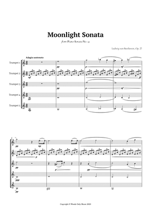Book cover for Moonlight Sonata by Beethoven for Trumpet Quintet