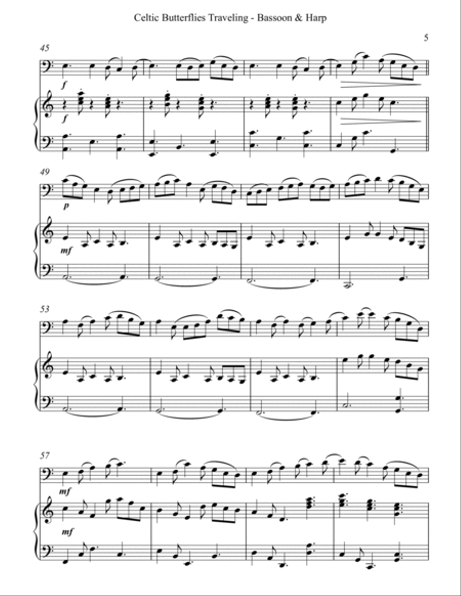 Celtic Butterflies Traveling, Duet for Bassoon and Harp image number null