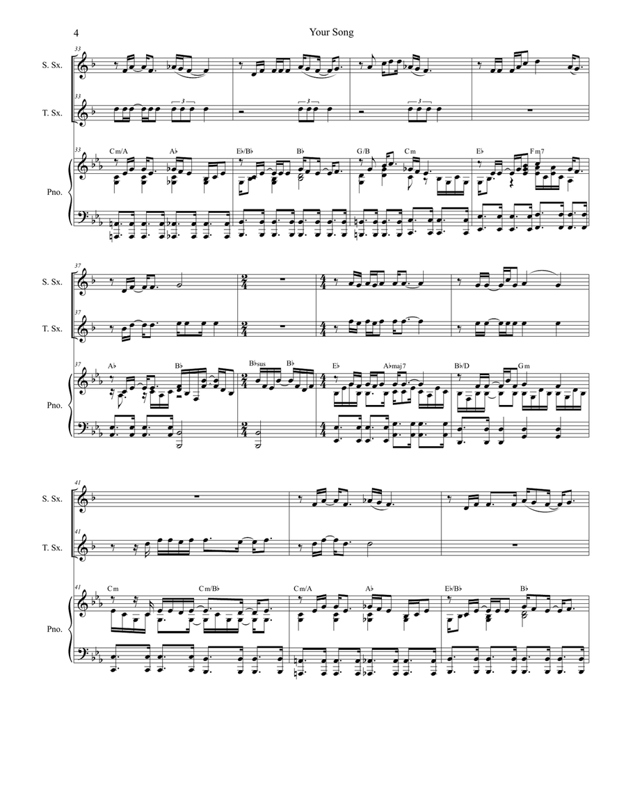 Your Song Your Song Woodwind Duet scores gallery preview page 4