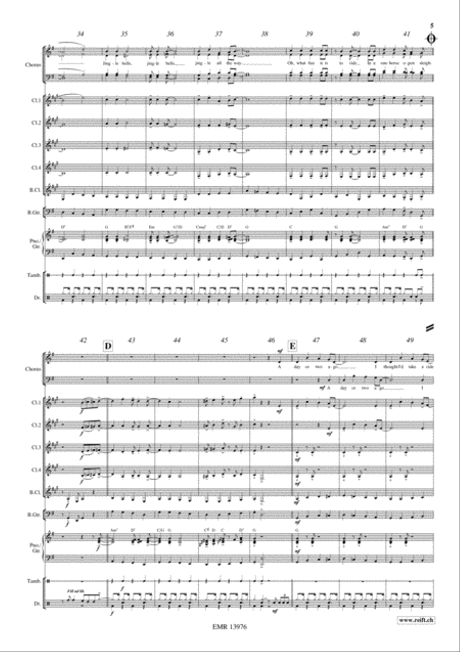 Swingle Bells Clarinet Quintet scores gallery preview page 6