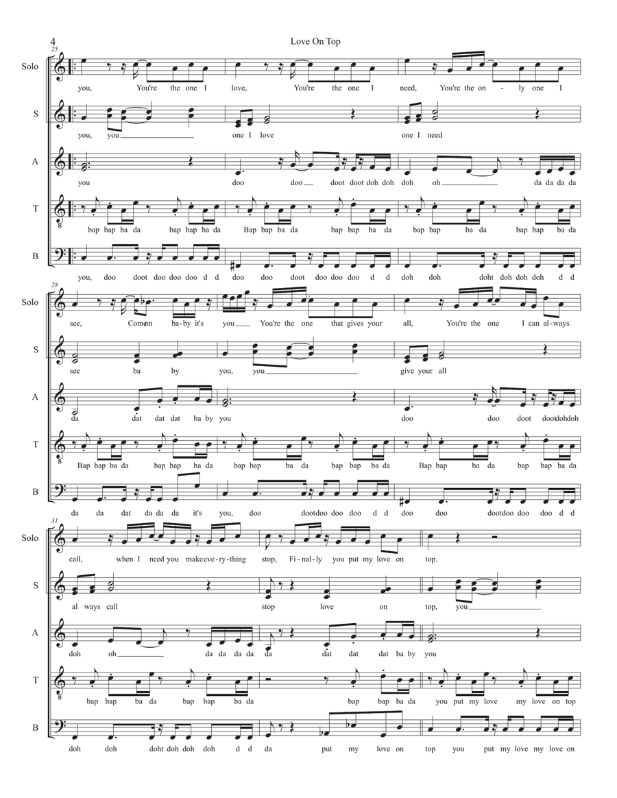 Love On Top Love On Top 4-Part scores gallery preview page 4