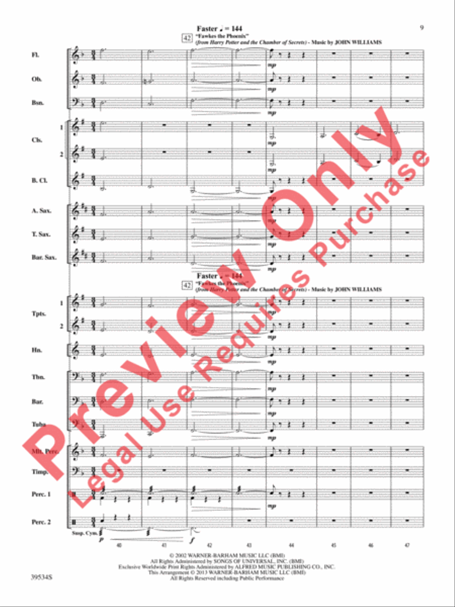 The Magic of Harry Potter Concert Band scores gallery preview page 10