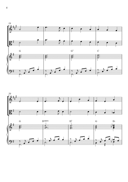 Traditional - Away In A Manger (Trio Piano, Tenor Saxophone and Viola) with chords image number null