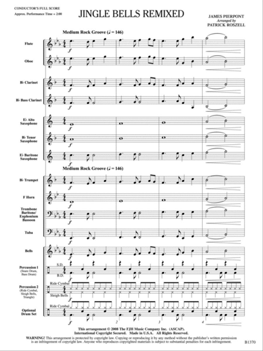 Jingle Bells Remixed: Score Concert Band scores gallery preview page 3