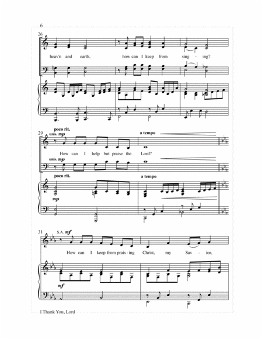 I Thank You, Lord I Thank You, Lord 4-Part scores gallery preview page 7