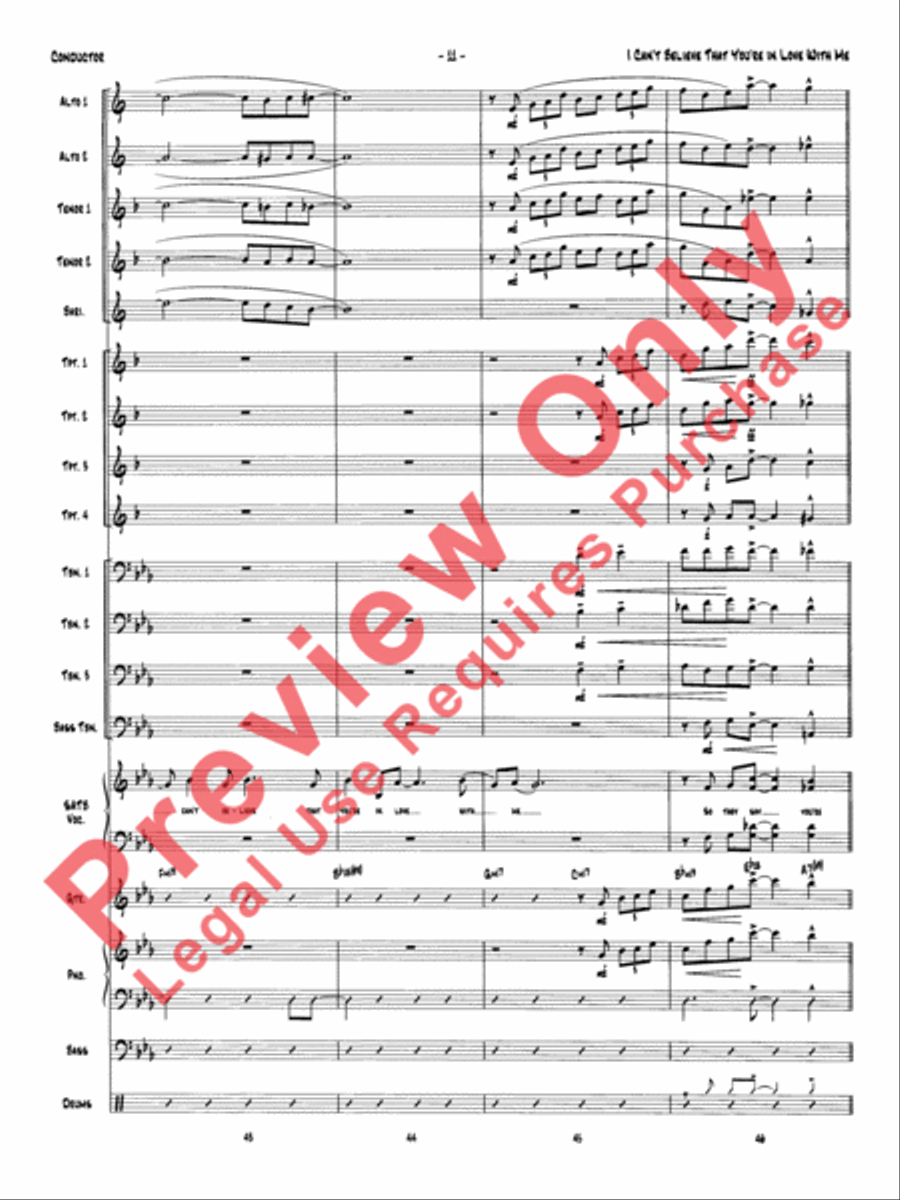 I Can't Believe That You're in Love with Me (score only) Jazz Ensemble scores gallery preview page 14
