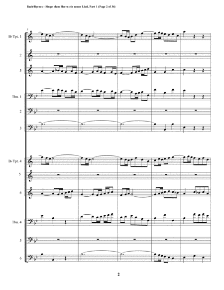Singet dem Herrn ein neues Lied Motet, Part 1 by J.S. Bach (Double Brass Choir) image number null
