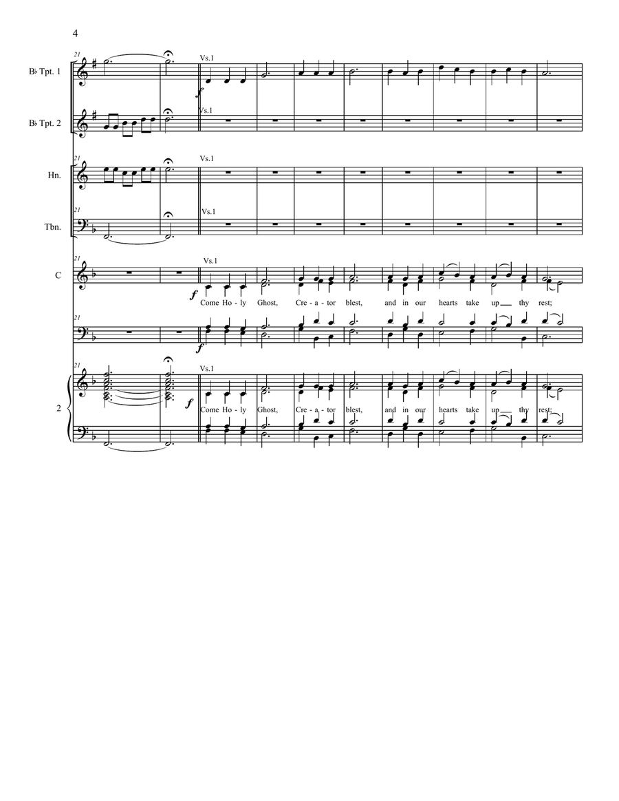Come Holy Ghost - Lambillotte - Hymn Concertante 4-Part scores gallery preview page 4