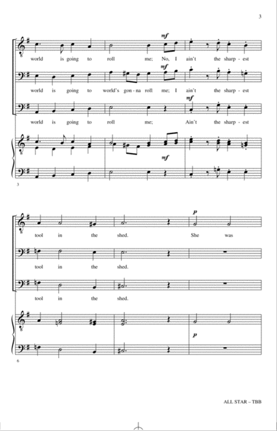 All Star (As an English Madrigal) (arr. Nathan Howe) 3-Part scores gallery preview page 2