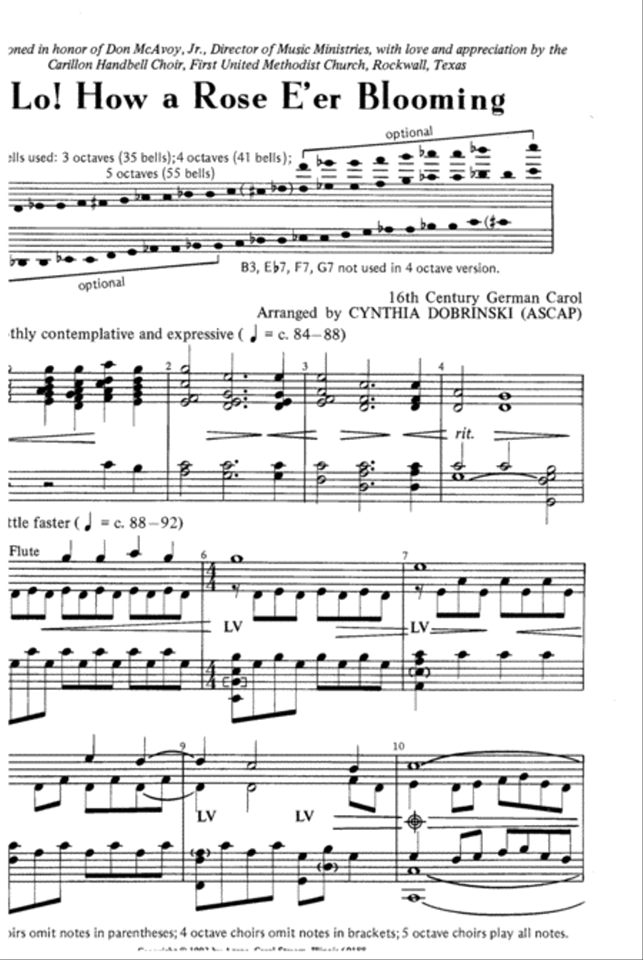 Lo! How a Rose E'er Blooming 5-Octaves scores gallery preview page 2