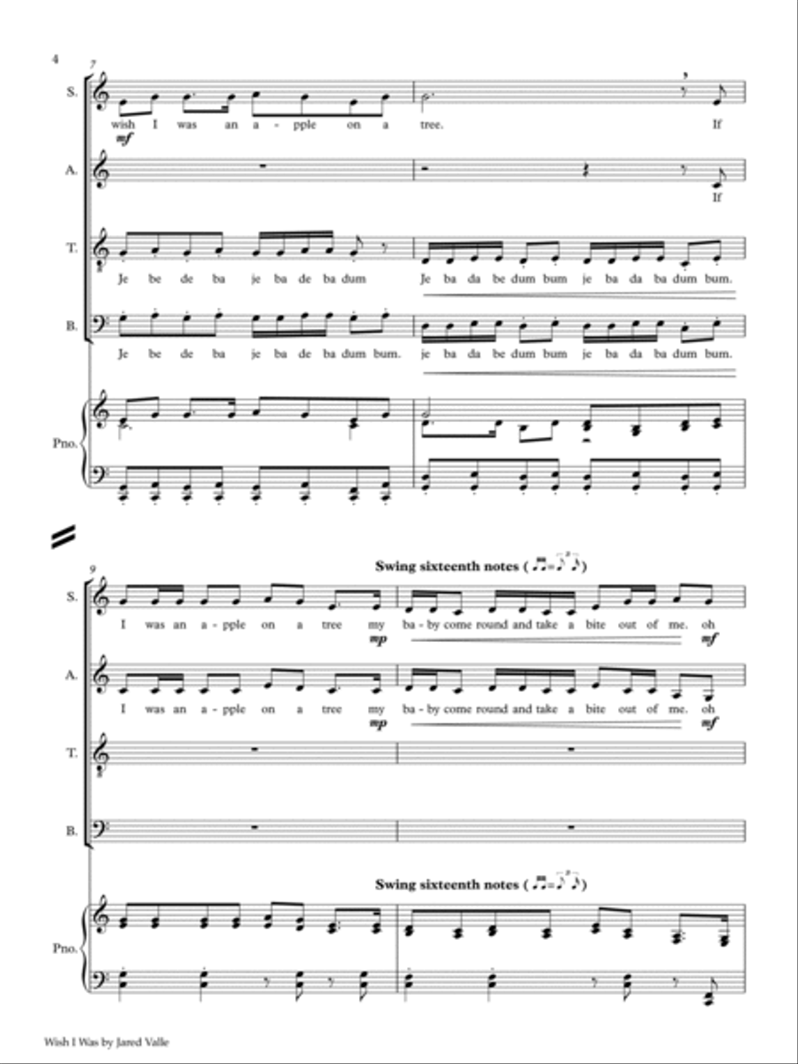 Wish I Was 4-Part scores gallery preview page 4