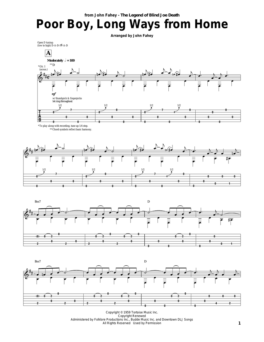 Poor Boy, Long Ways From Home Acoustic Guitar scores gallery preview page 1