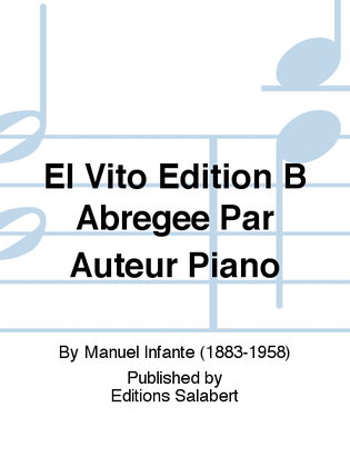 El Vito Edition B Abregee Par Auteur Piano