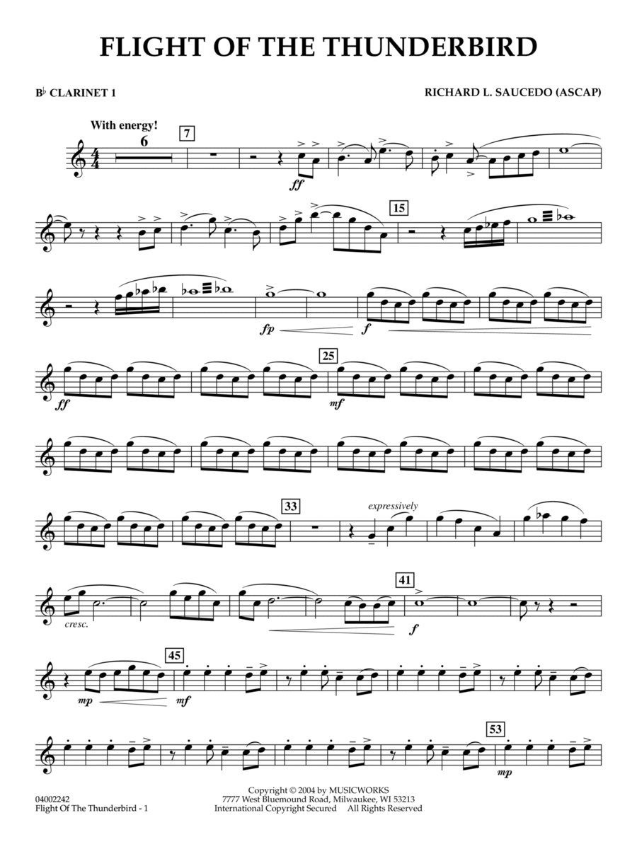 Flight Of The Thunderbird - Bb Clarinet 1