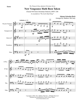 Choral No. 64 from Christmas Oratorio BWV 248 for Brass Quintet