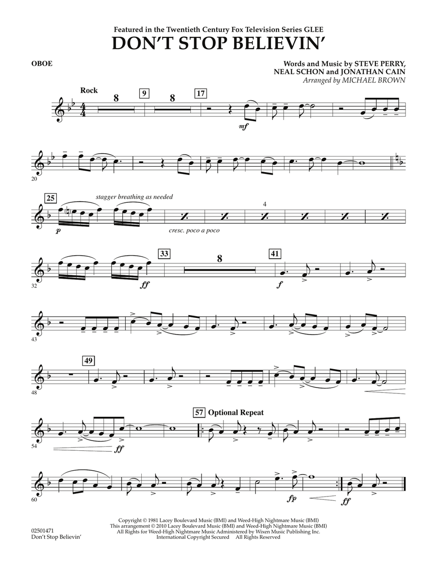 Don't Stop Believin' - Oboe