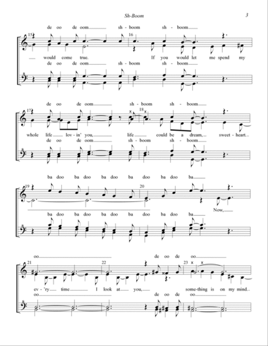 Sh-Boom (Life Could Be A Dream) (arr. Dave Briner) SSAA scores gallery preview page 3