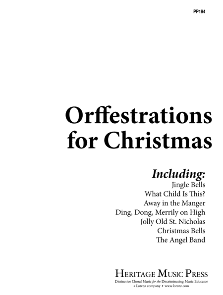 Orffestrations for Christmas, Vol. 1
