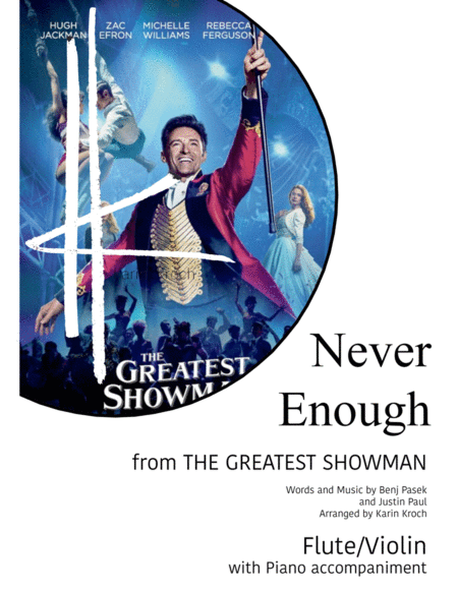 Never Enough (The Greatest Showman) in ORIGINAL KEY - Flute/Violin and Piano image number null