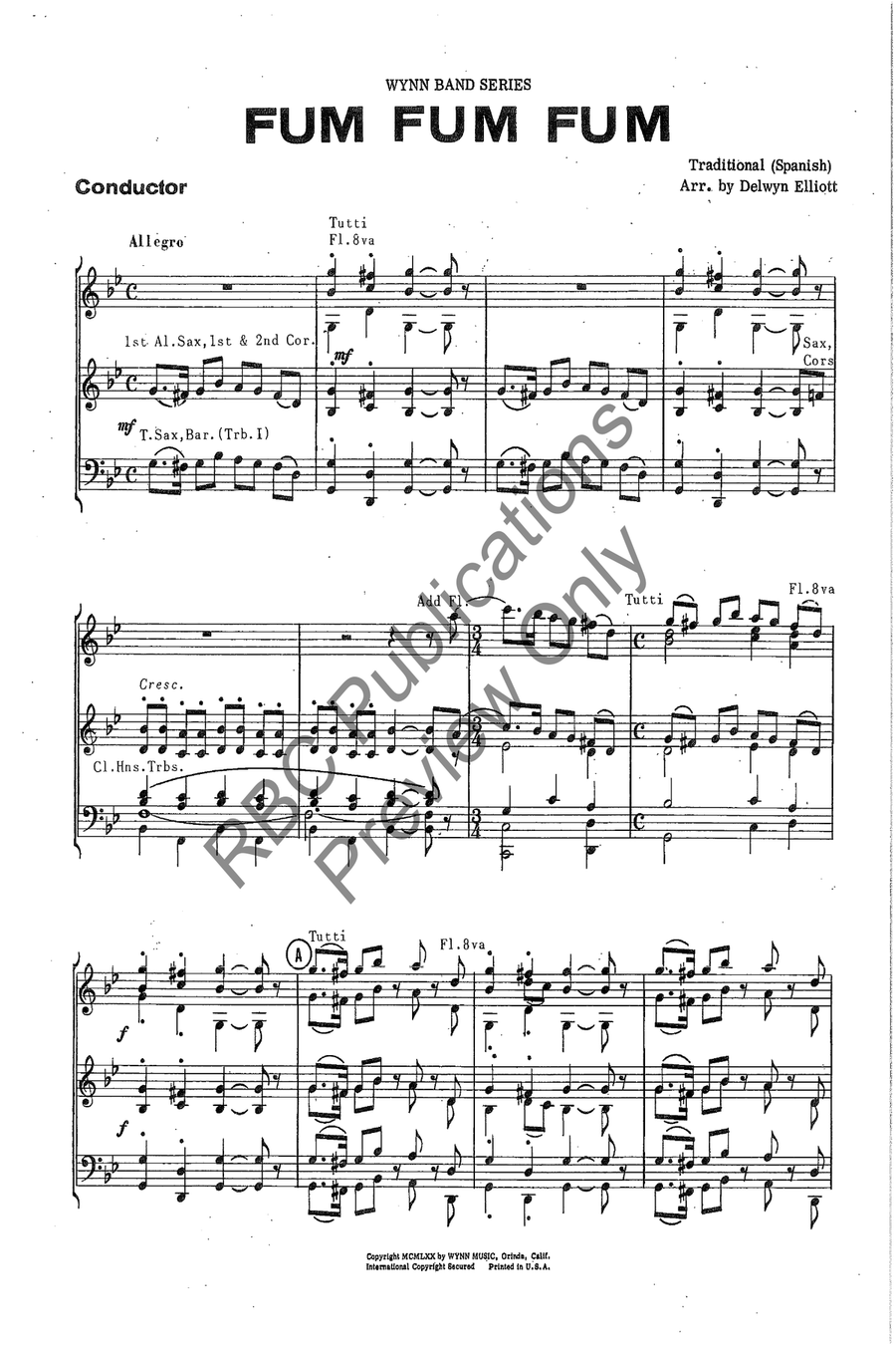 Fum Fum Fum Concert Band scores gallery preview page 3