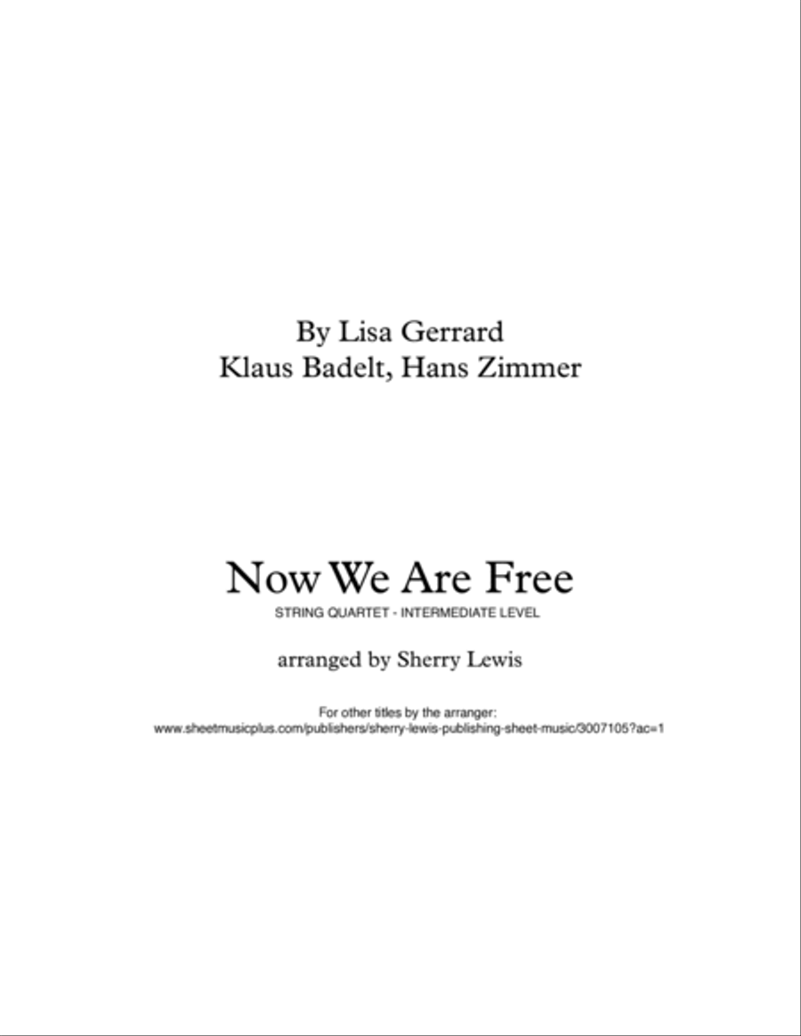 Now We Are Free String Quartet scores gallery preview page 2
