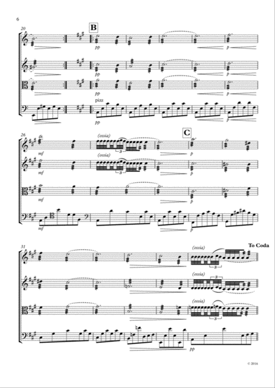 Recuerdos de la Alhambra String Quartet scores gallery preview page 6