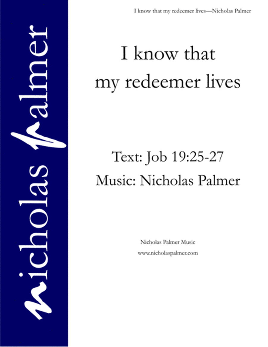 I know that my redeemer lives (SATTBB) image number null