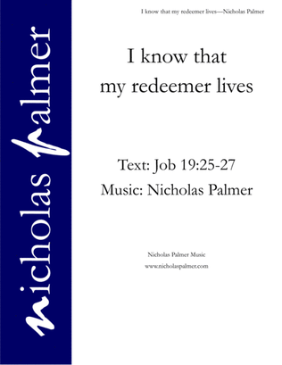 I know that my redeemer lives (SATTBB)