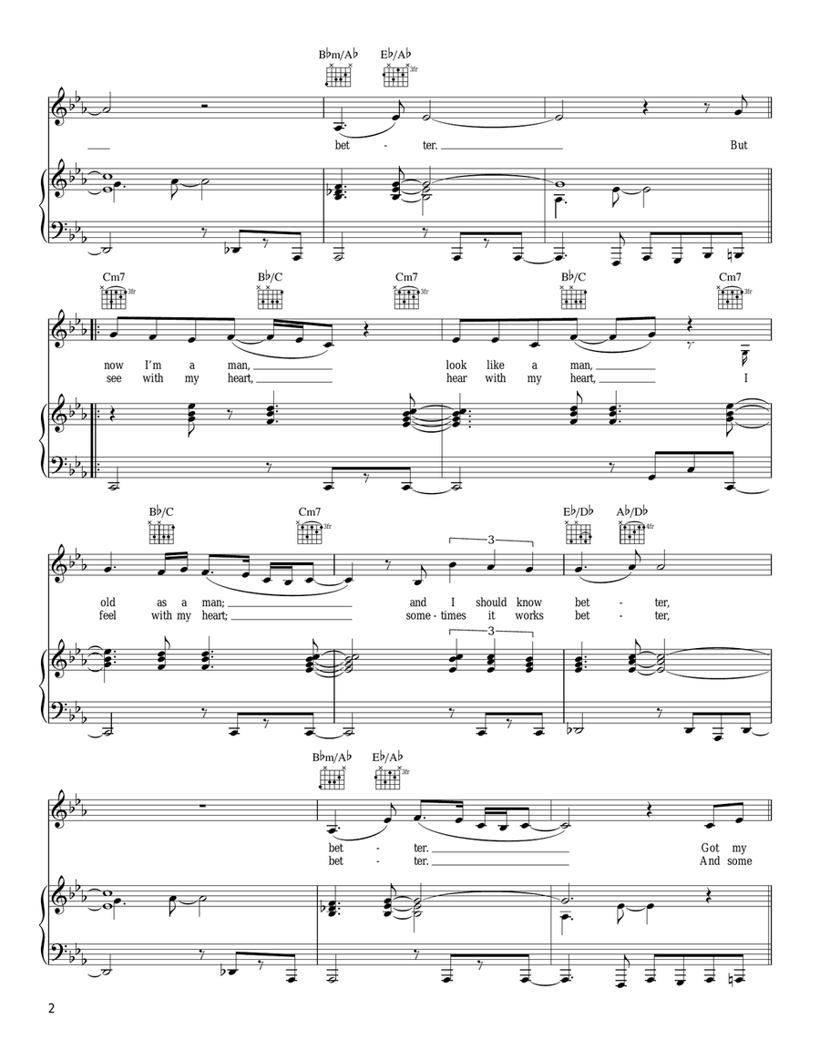 Real Man Piano, Vocal, Guitar scores gallery preview page 2