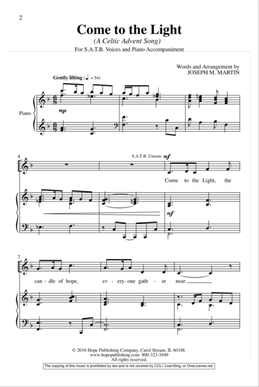 Come to the Light 4-Part scores gallery preview page 2