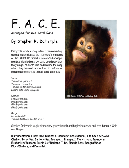FACE written and arranged for Concert Band by Stephen R Dalrymple image number null
