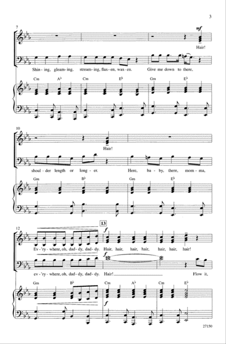 Hair (from Hair) Hair (from Hair) Choir scores gallery preview page 2