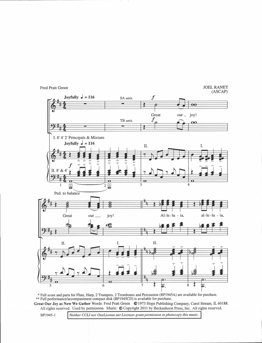 Great Our Joy! 4-Part scores gallery preview page 2