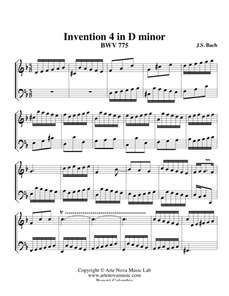 Invention 4 in D Minor BWV 775 image number null