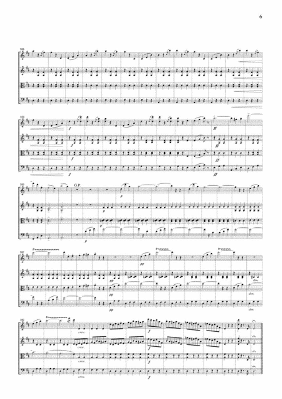 J.Strauss Blue Danube Waltz, for string quartet, CS104 String Quartet scores gallery preview page 6