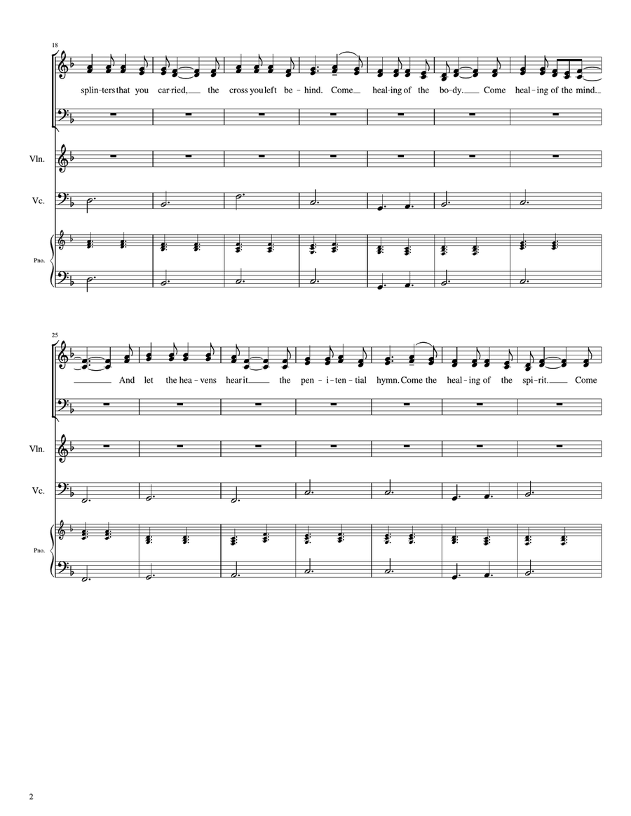 Come Healing 4-Part scores gallery preview page 2