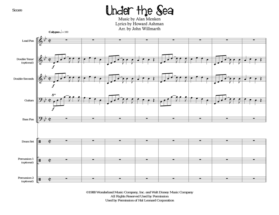 Under The Sea by Alan Menken Steel Drum Band Digital Sheet