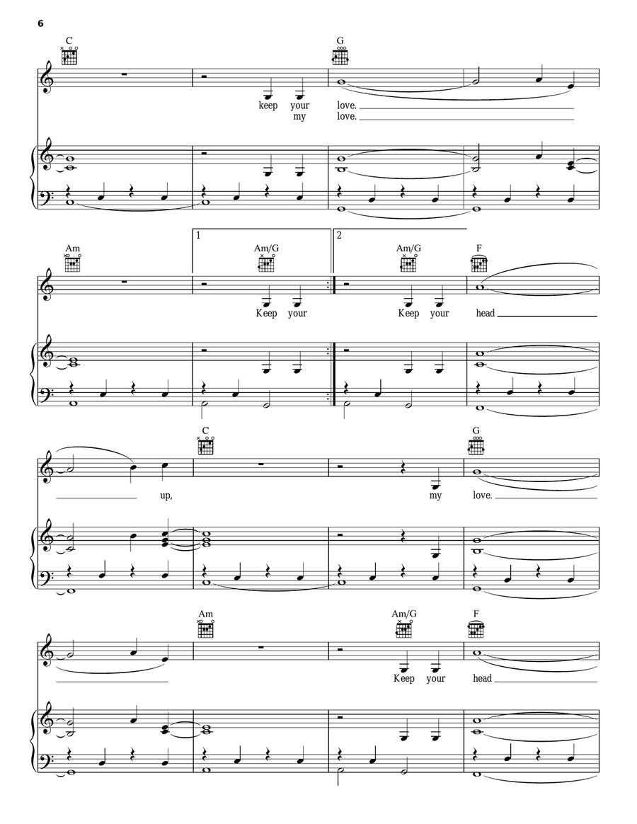 Stubborn Love Piano, Vocal, Guitar scores gallery preview page 6