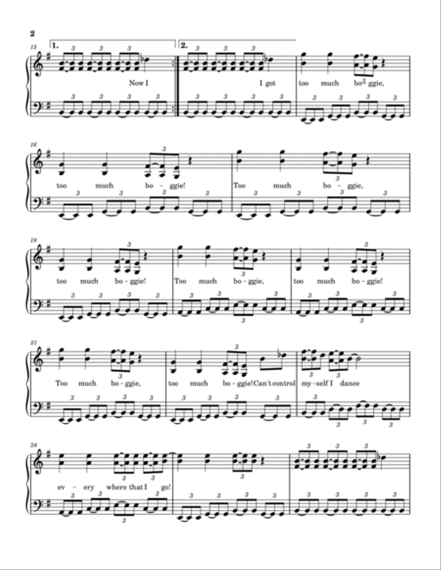 Too Much Boogie Piano Solo scores gallery preview page 2